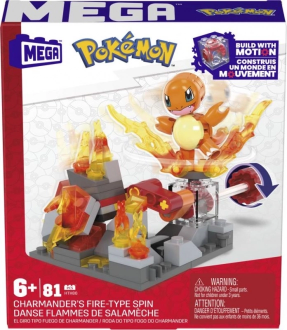 Megablok Pokémon dobrodružství-Charmander s ohnivým typem HTH86