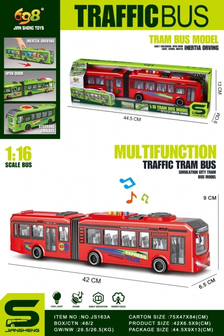 Červený trolejbus pro zábavu