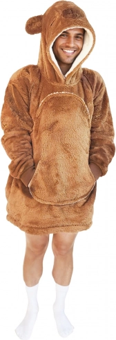 Hřejivá mikinová deka s kapucí kapybara COZY NOXXIEZ pro teenagery a dospělé
