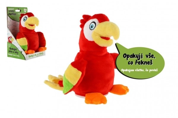 Papoušek Jaroušek opakující věty plyšová hračka
