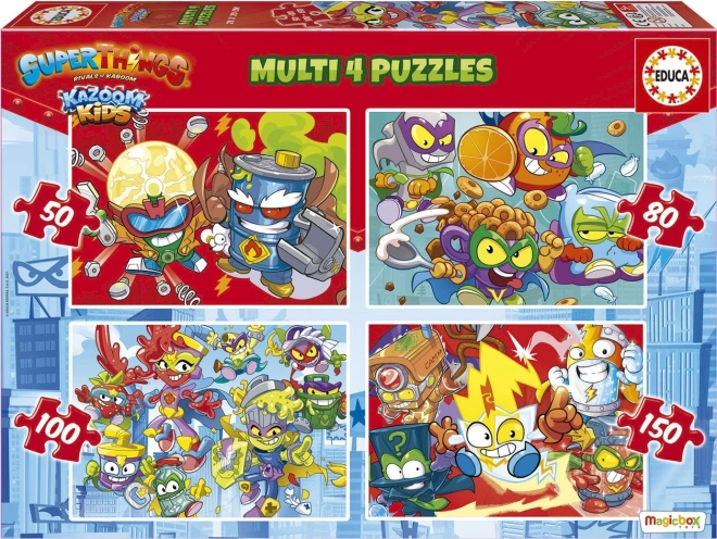 Educa Puzzle Superthings 4v1