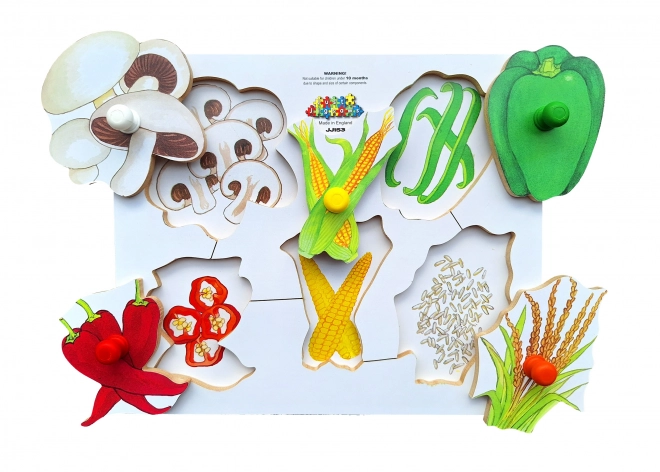 Dřevěné deskové puzzle Zelenina