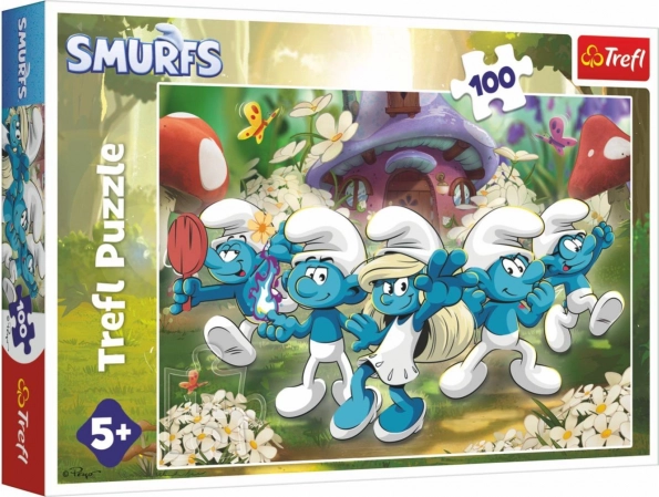 puzzle seznamte se se šmouly 100 dílků