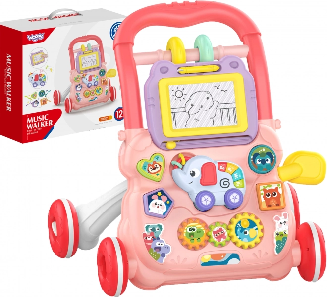 Interaktivní chodítko Woopie Baby s hudbou a mazací deskou