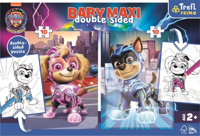 Puzzle MAXI oboustranné 2x10 dílků Hrdinští psi Tlapková patrola/Paw patrol v krab. 40x27x6cm 24m+
