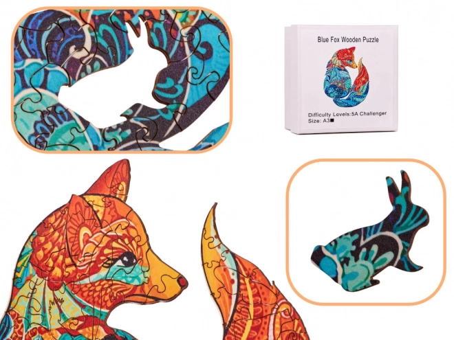 3D dřevěné puzzle Premium Liška - 148 dílků