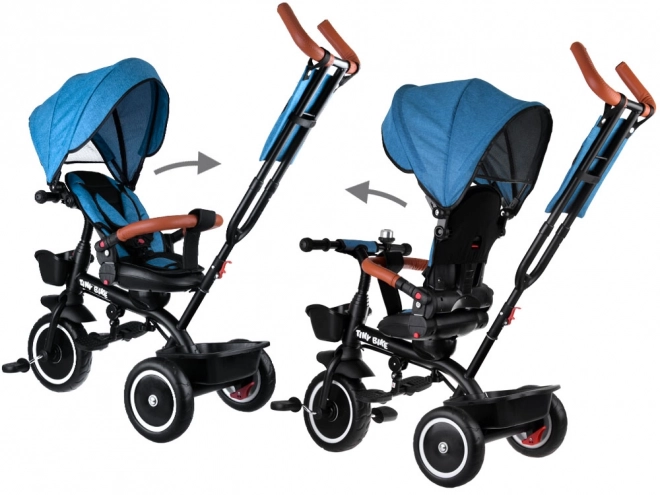 Dětská tříkolka Tiny Bike 3v1 s otočnou sedačkou a stříškou – Zelená