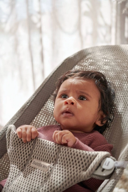 BABYBJORN - Lehátko BLISS MESH - Pearl Pink – Šedá béžová