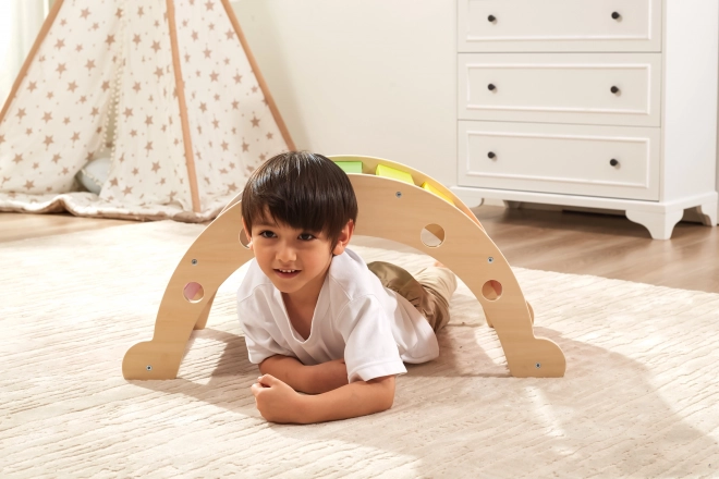 Viga dřevěný houpačkový most Montessori duhový