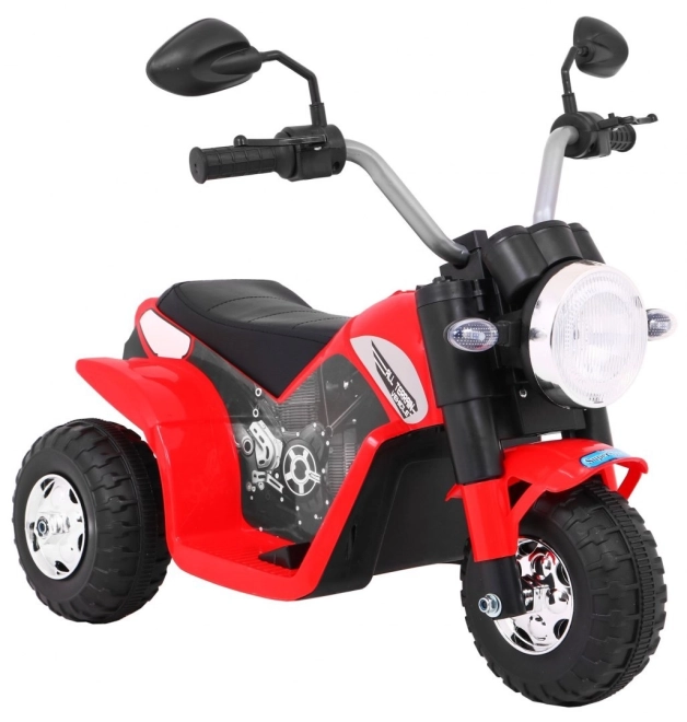 Dětské kolo MiniBike na baterie + zvuky + LED světla + eko kůže – Červené