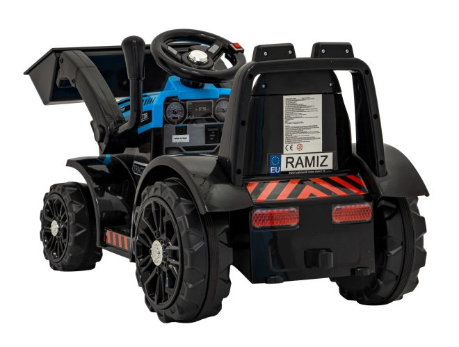 Otroški električni traktor z radlico – Modrý