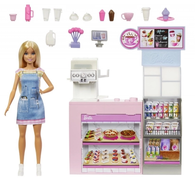 Barbie baristka v kavárně