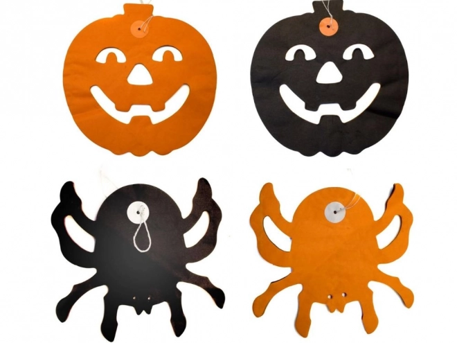 Halloweenská papírová girlanda s motivem dýně a pavouka