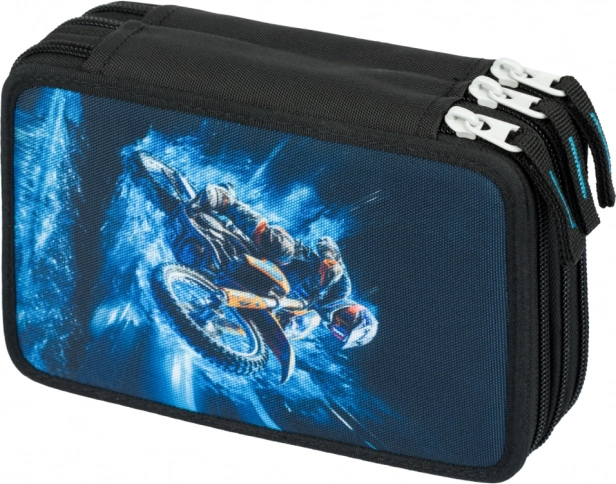 Školní třípatrový penál s motocross motivem Baagl