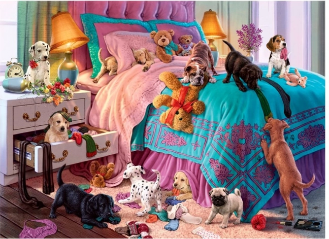 Puzzle Zlobivá štěňata 1000 dílků