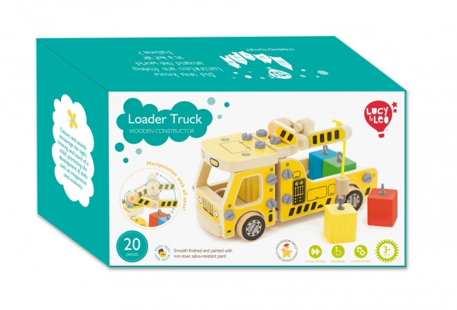 Dřevěný autojeřáb - konstrukční set Lucy & Leo