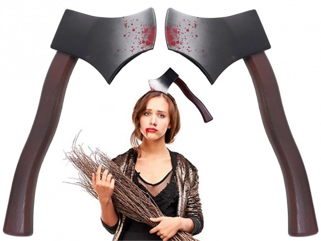 Halloweenská čelenka s plastovou sekerou