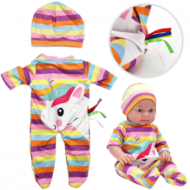 Woopie královské oblečení pro panenky jednorožec set obleček čepička 43-46 cm