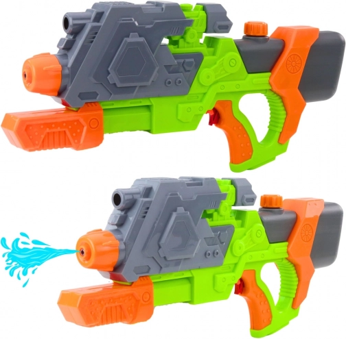 Vodní pistole s mechanickým pumpováním 50 cm – zeleno‑oranžová