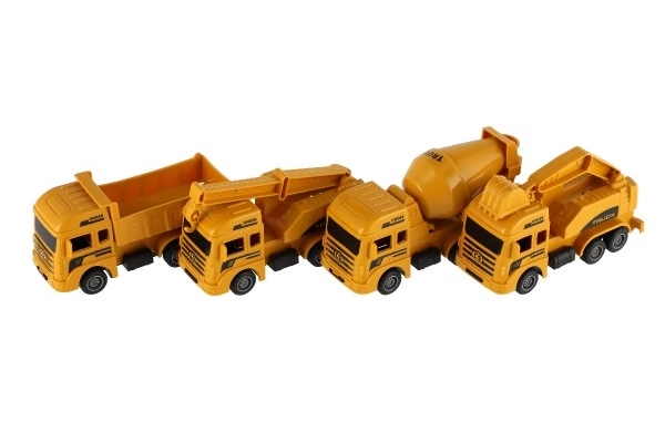 Auto stavební plast 12cm na zpětné natažení 4 druhy 12ks v boxu