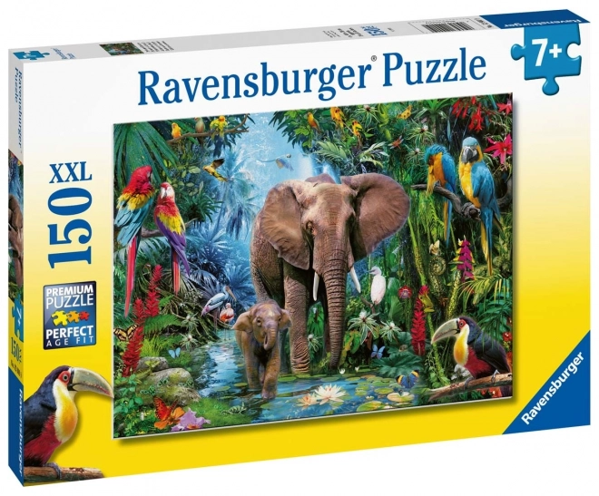 RAVENSBURGER Puzzle Sloni v džungli XXL 150 dílků
