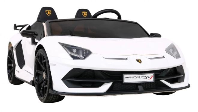 Lamborghini SVJ DRIFT pro 2 děti Bílá + funkce Drift + dálkové ovládání + MP3 LED + pomalý start