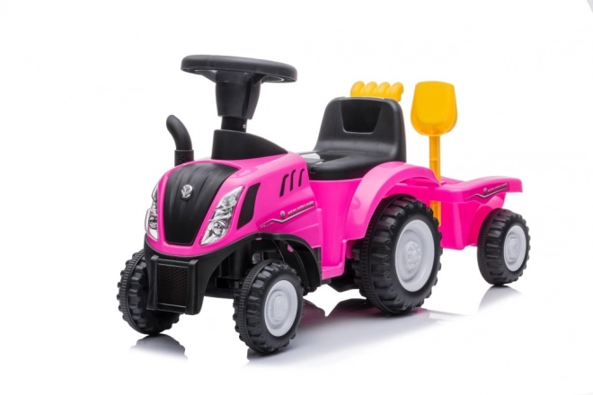 Jeździk traktor růžový