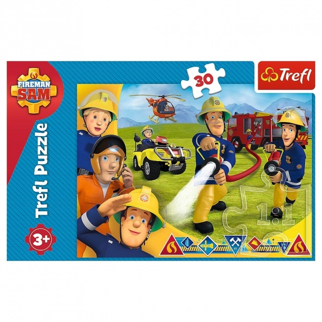 Puzzle 30 dílků - Požárník Sam, Připraveni pomáhat