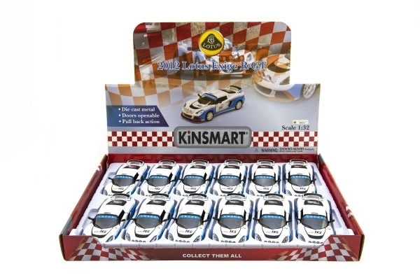 Auto Kinsmart 2012 Lotus Exige R-GT 1:32 12,5cm kov/plast na zpětné natažení