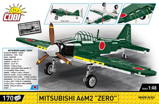COBI 5861 II WW Mitsubishi A6M2 Zero, 1:48, 170 k