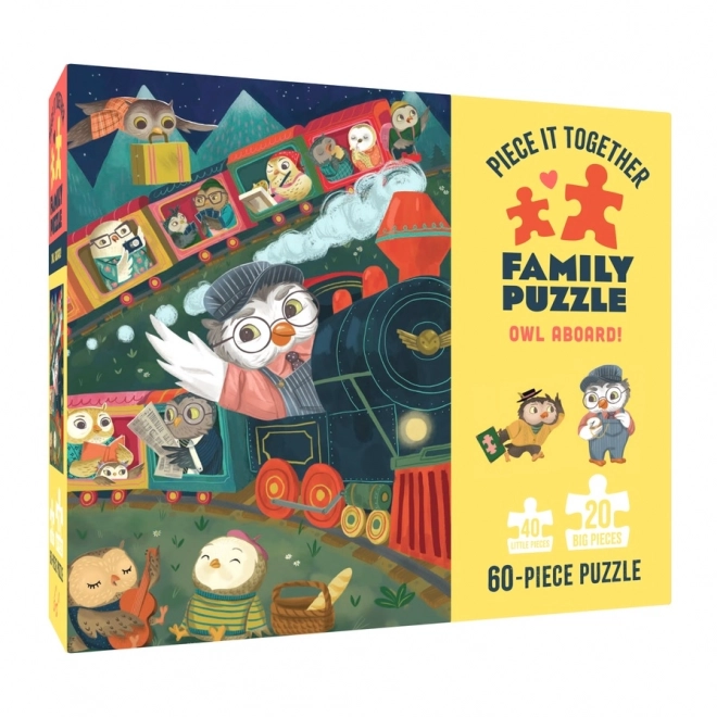 Sovy na palubě rodinné puzzle