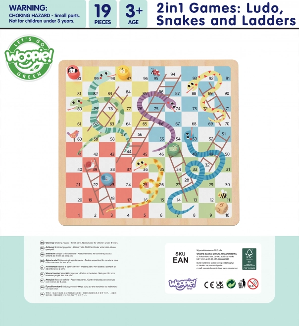 Woopie Green stolní hry Logické 2v1 Ludo Člověče, nezlob se + Zachraň zvířátka