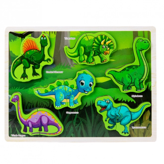 Dřevěné puzzle dinosauři