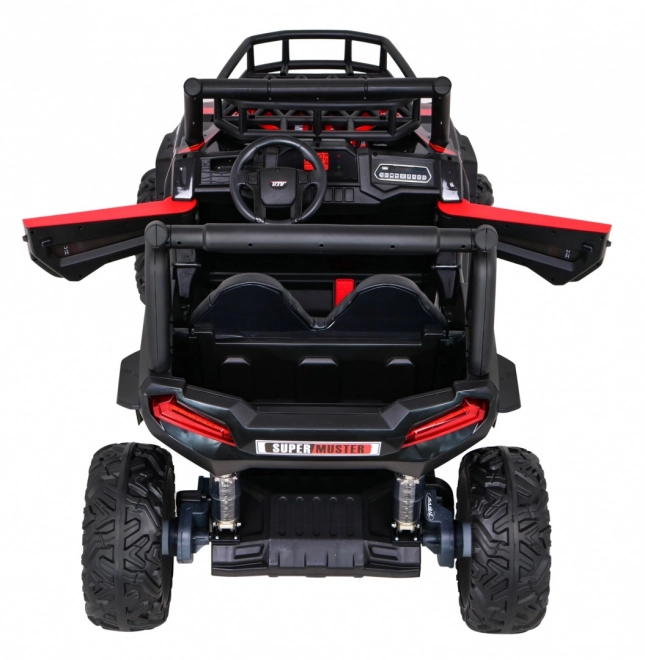 Buggy UTV Off-roader pro děti Červená + dálkové ovládání + nosič zavazadel + pomalý start + EVA + MP3 LED