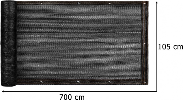 Balkónová clona LUARO s UV ochranou a stahovacími páskami 105x700 cm