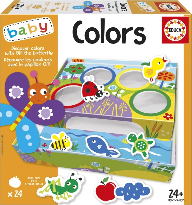 EDUCA Baby Třídění barev s motýlem Gillem 4x6 dílků