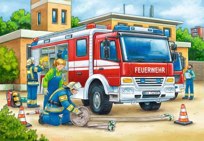 RAVENSBURGER Puzzle Policie a hasiči 2x12 dílků