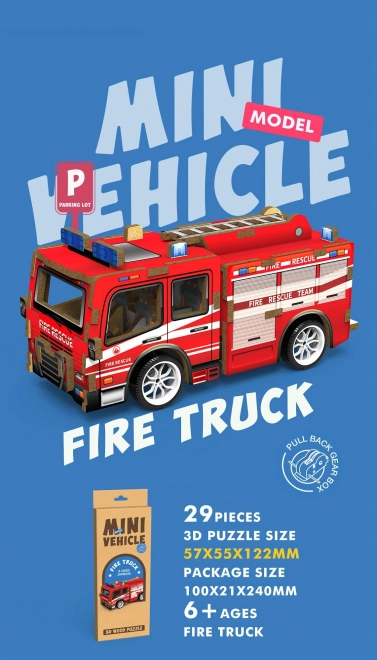 3D puzzle dřevěné Hasičské auto 12 cm