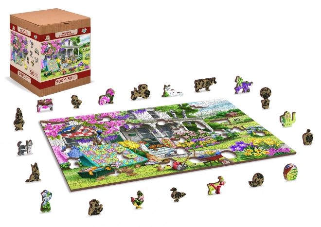 Dřevěné puzzle Venkovská zahrada od WOODEN CITY
