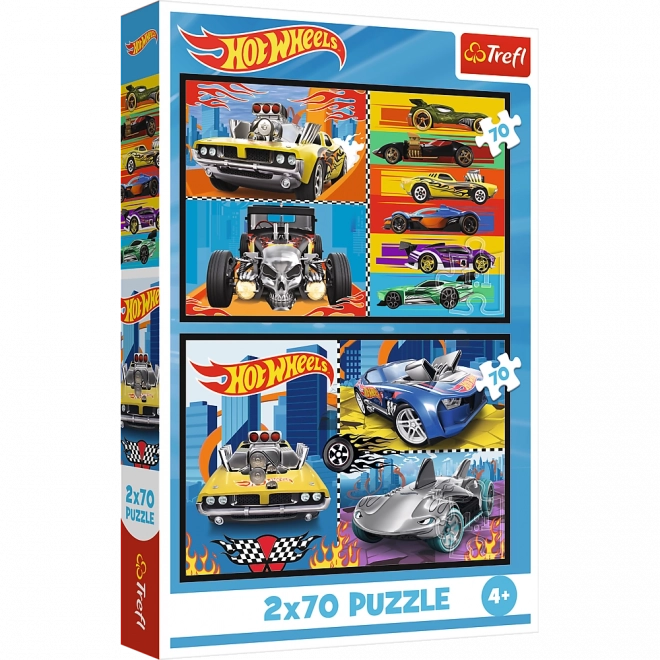 Puzzle 2x70 Auta Hot Wheels