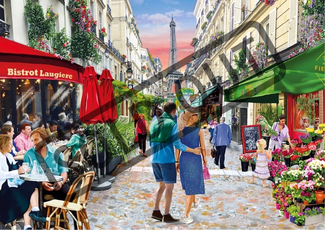 Dřevěné puzzle Pařížské bistro 2v1