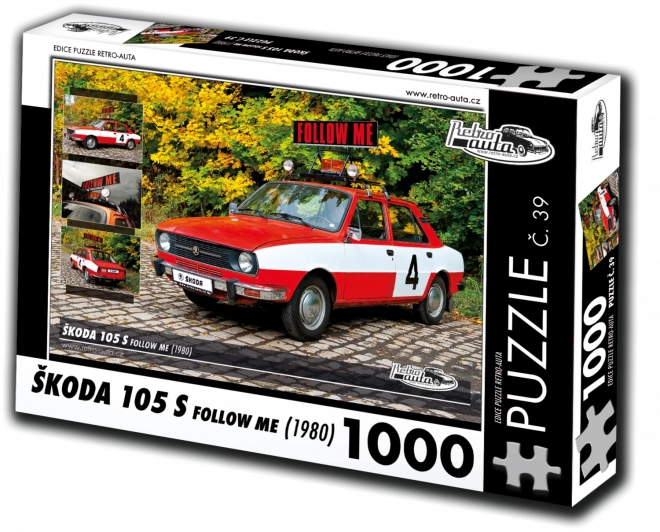 Puzzle retro aut Škoda 105 S Follow Me 1980 1000 dílků