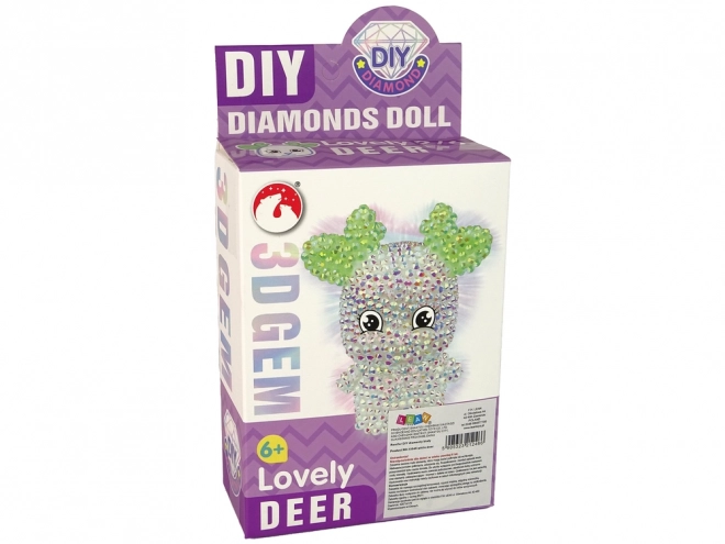 Kreativní sada DIY Krystalový sob přívěsek 3D bílý