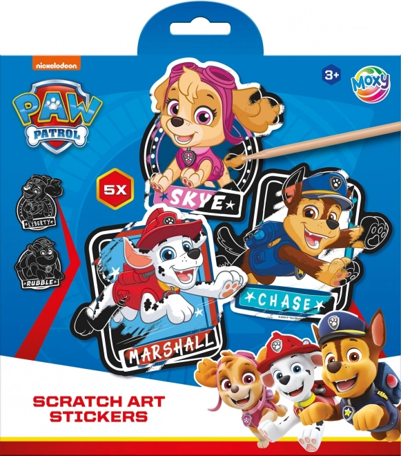 Kreativní set vyškrabávací samolepky Paw Patrol