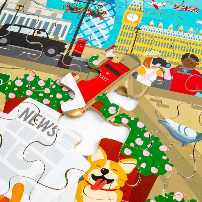 Dřevěné podlahové puzzle Londýn