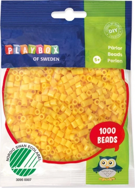 Žluté zažehlovací korálky Playbox 1000 ks