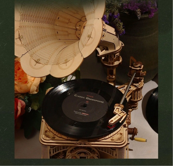 Rokr 3D dřevěné puzzle Klasický gramofon