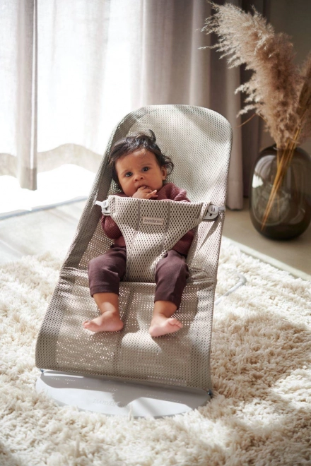 BABYBJORN - Lehátko BLISS MESH - Pearl Pink – Šedá béžová