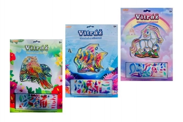 Kreativní vitráž pro děti 13x13 cm