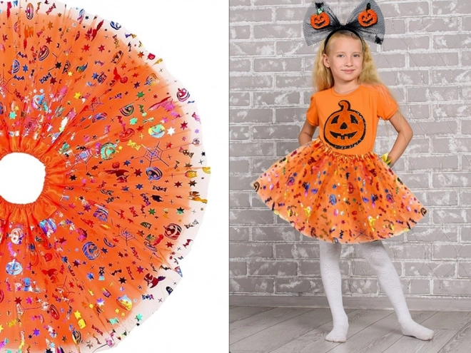Halloweenský kostým s čelenkou a tutu sukní